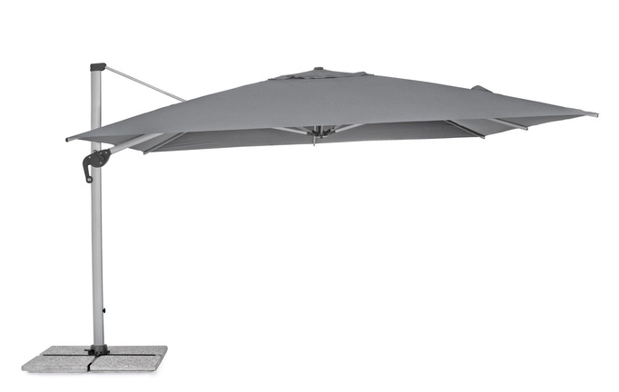 Parasol ogrodowy 400x400cm BOLZANO Ibis aluminium szary