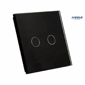 Livolo panel szklany czarny pojedynczy 702-62 włącznik 2