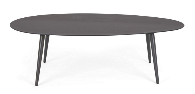 Stolik kawowy ogrodowy owalny BOLZANO Rossano antracytowy 120x75x30 cm 