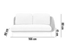 Sofa ogrodowa SCOOP 166×80cm  lewostronna jasna szara aluminium