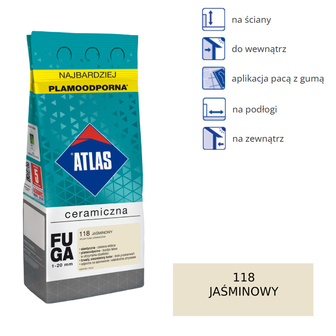 ATLAS FUGA CERAMICZNA - 118 jaśminowy 2kg