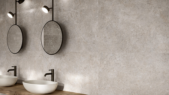 Płytka Novabell Landstone Gravel ścienno-podłogowa 120x120 mat imitacja kamienia szary