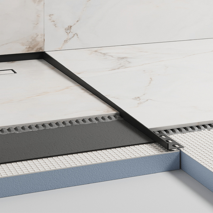 Listwa spadkowa krawędziowa, Prawa czarna matowa 120cm LSBR-0003