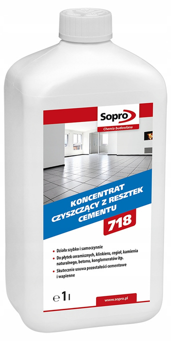 SOPRO Z718 Čisticí kapalina z cementu 1L Zbytky