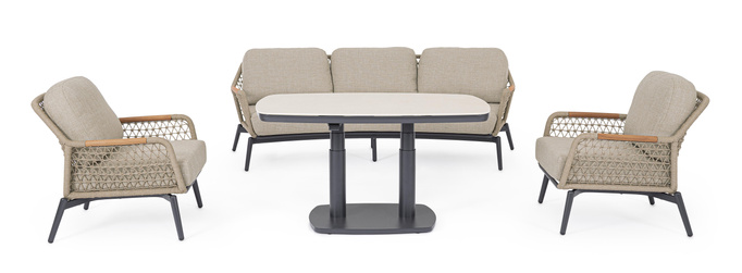 Stół ogrodowy 135cm x 83cm BOLZANO Tacito antracyt/beż