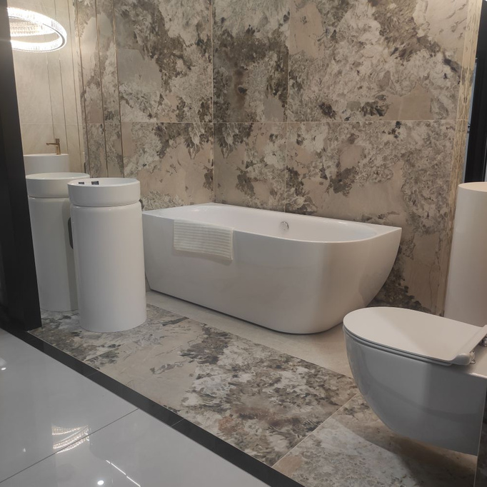 Umywalka wolnostojąca 40⌀ cm czarny mat okrągły Corato Stand DESSI HOME