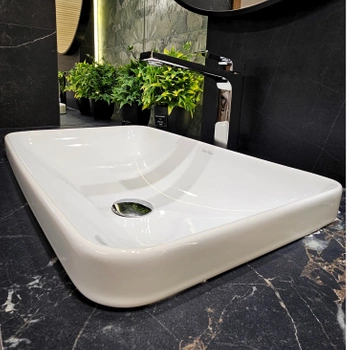 Dessi Home Reccesed Sink Karai 50x31cm obdélníkový, lesk, bílý.