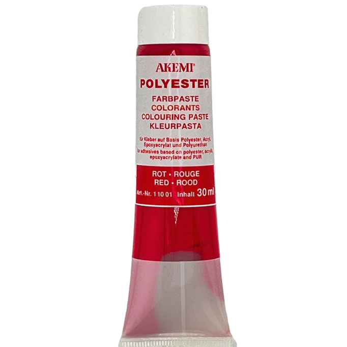 AKEMI BARWNIK DO ŻYWICY KLEJU AKEMI RED CZERWONY 11001 tubka 30ml