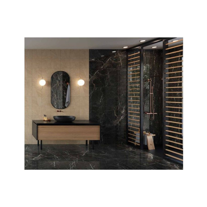 Płytka ścienno-podłogowa lappato 60x120 imitacja marmuru czarny