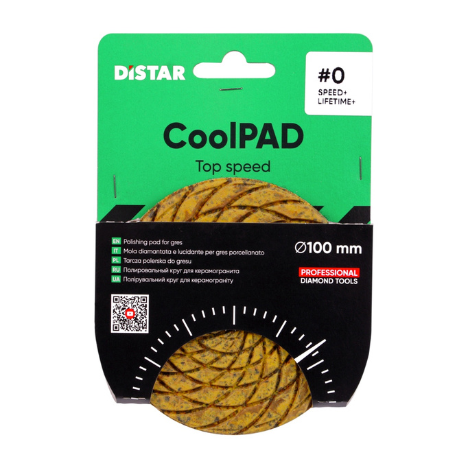 Distar Pad polerski 100mm CoolPAD #0 (szbkie szlifowanie) do gresu i ceramiki na sucho