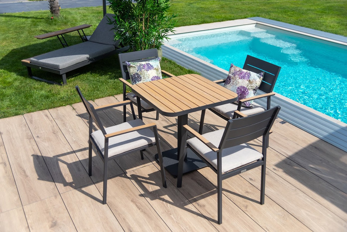 Stolik ogrodowy 75x75cm BOLZANO Bolonia aluminium - EKSPOZYCJA