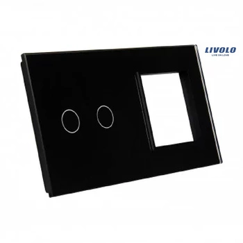 Livolo panel szklany czarny podwójny 702G-62 włącznik 2+ gn