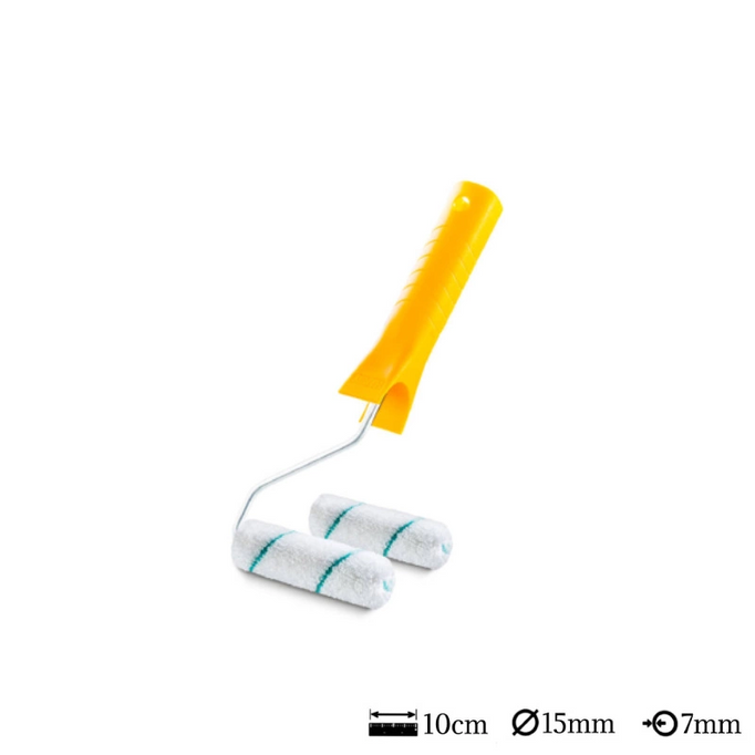 Hardy wałek malarski Eurofaza, mini, szer. 10 cm, wys. runa 14 mm x 2 szt., z rączką