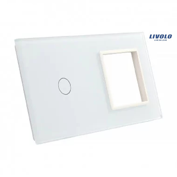 Livolo panel szklany biały podwójny 701G-61 włącznik 1+  gn