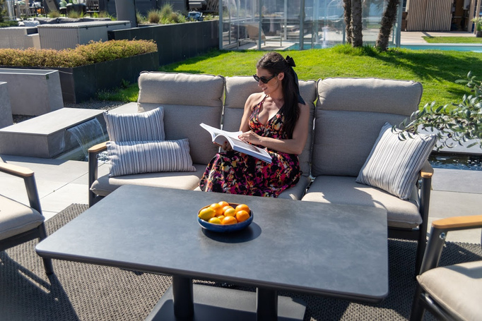 Sofa 3 osobowa BOLZANO Massimo aluminium beż | antracyt