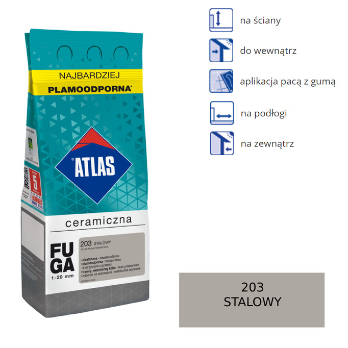 ATLAS FUGA CERAMICZNA - 203 stalowy 2kg