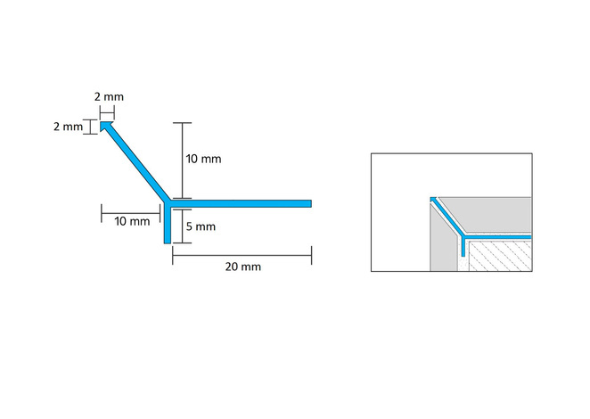 Podfrungový pás 120 cm GPS3 SX vlevo 31650 - Glass Profiles GPS3/ - AISI 304 Profily z nerezové oceli