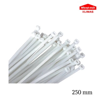 Bílé terminálové pásy 4,8-250 mm (100 ks)