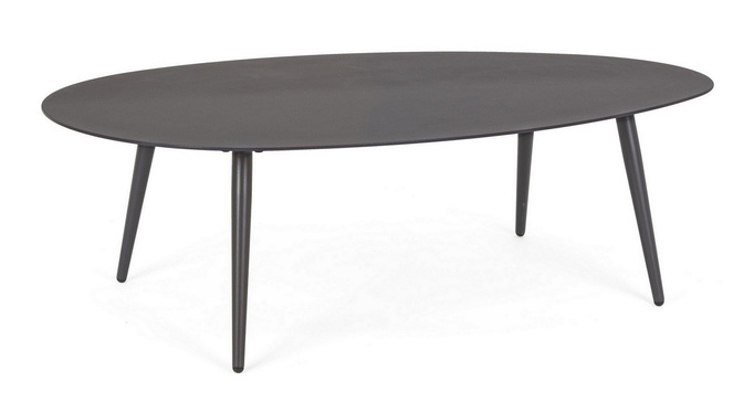 Stolik kawowy ogrodowy owalny BOLZANO Rossano antracytowy 120x75x30 cm 
