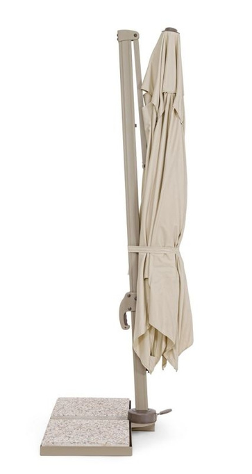 Parasol ogrodowy 3m x 3m BOLZANO Santorino aluminium piaskowy