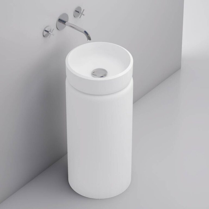 Umywalka wolnostojąca 40⌀ cm czarny mat okrągły Corato Stand DESSI HOME