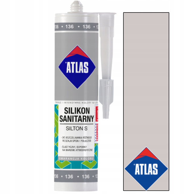 ATLAS SILIKON SILTON SANITARNY SZAROBRĄZOWY 212 280ml
