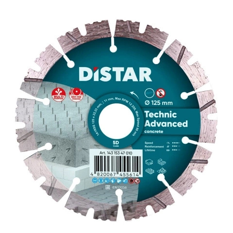 Distar diamantový kotouč Technic Advanced univerzální / na beton 125 mm 14315347010