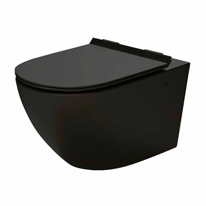 WC wiszące Simas Vignoni Rimless XS Black matt VI28 + Zestaw montażowy