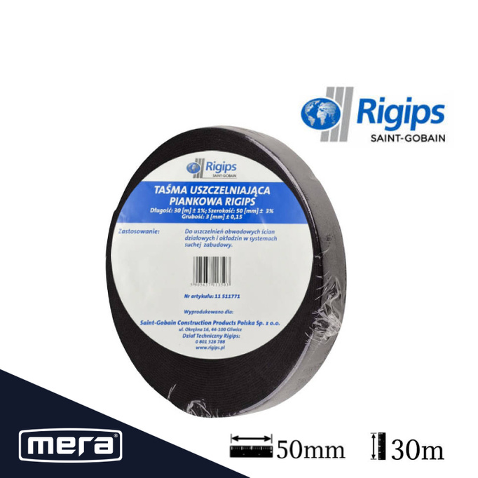 Taśma uszczelniająca piankowa RIGIPS  50mm x 30m 11511771