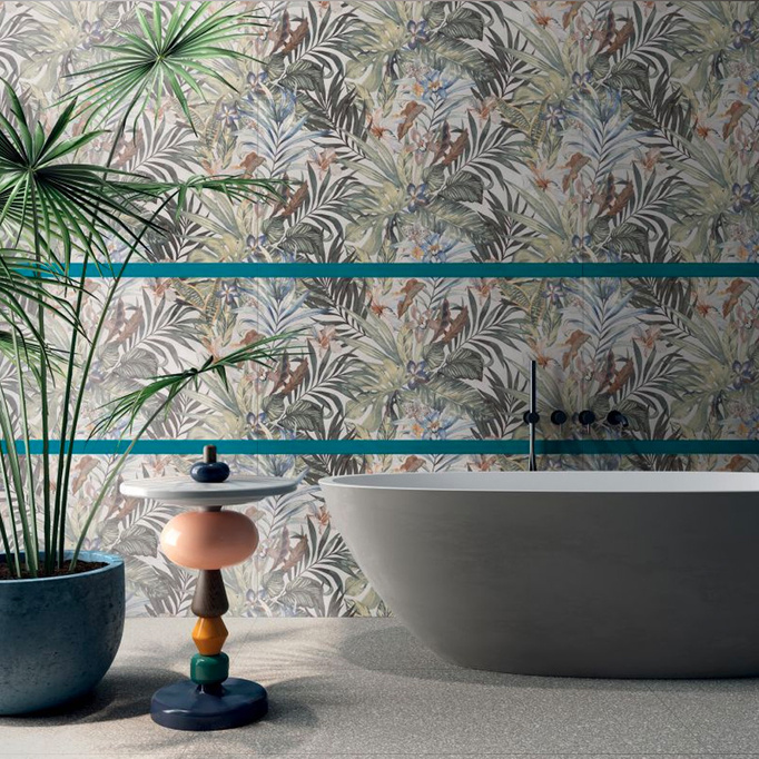 Płytka ścienna mat 60x120 motyw roślinny mix