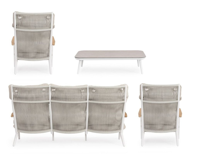 Meble Ogrodowe BOLZANO Ibiza aluminium biały