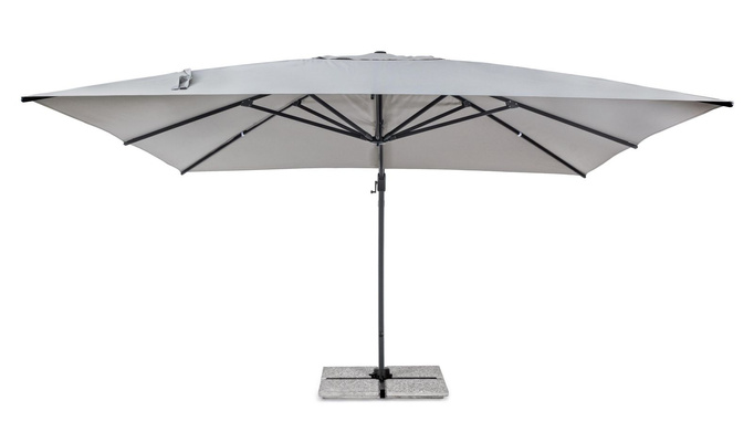 Parasol ogrodowy 400x400cm BOLZANO Ibis aluminium jasny szary