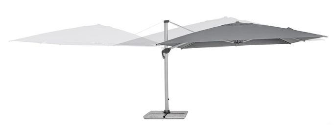 Parasol ogrodowy 400x400cm BOLZANO Ibis aluminium szary