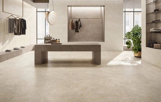 Płytka ścienno-podłogowa 120x120 lappato imitacja kamienia beżowy