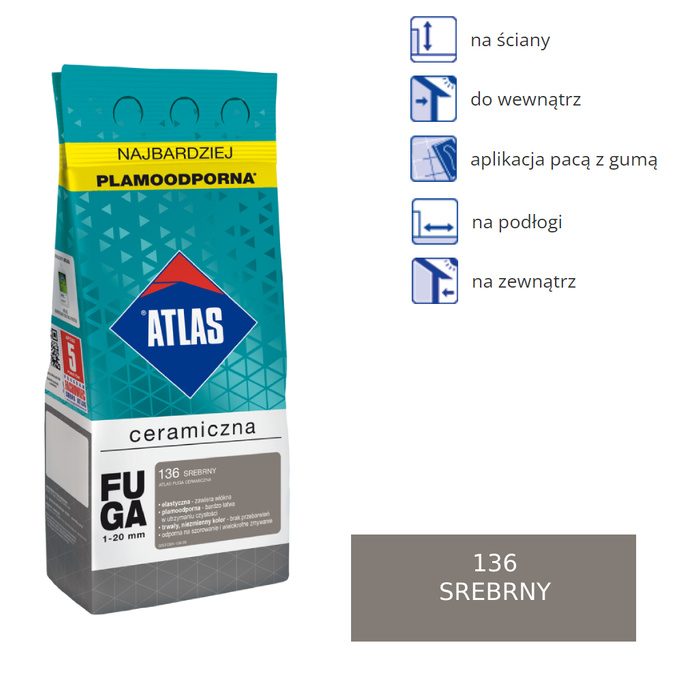 Atlas Ceramic Grout - 035 šedá 2 kg