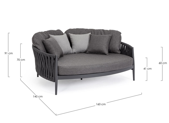 BOLZANO Sofa ogrodowa Juno aluminium antracyt