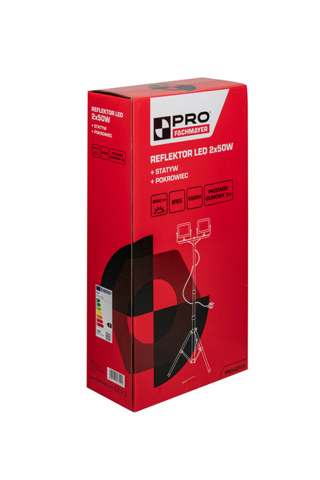 Reflektor Led stojący ze statywem w pokrowcu 2x50W PRO-LD723