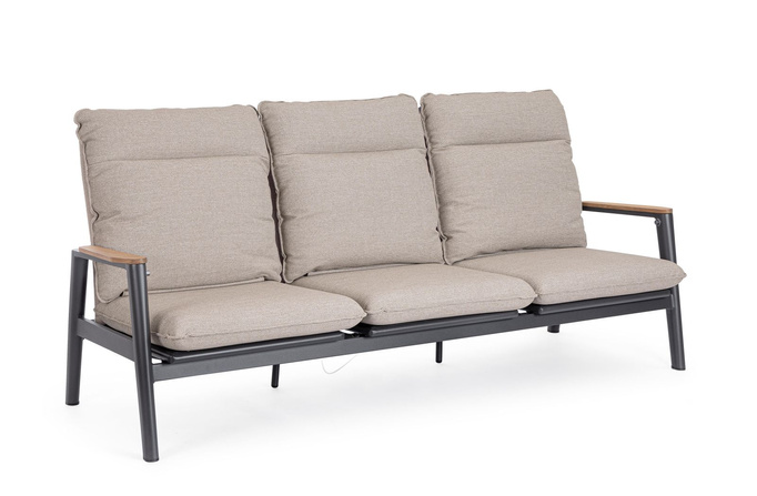 BOLZANO Sofa 3 osobowa Massimo aluminum beż | antracyt