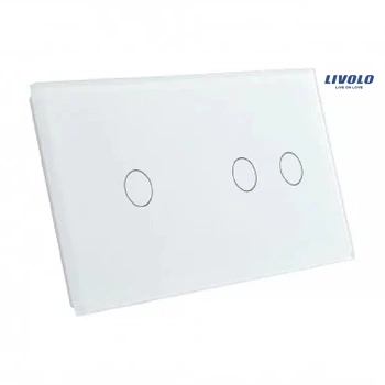 Livolo panel szklany biały podwójny 7012-61 włącznik 1+2