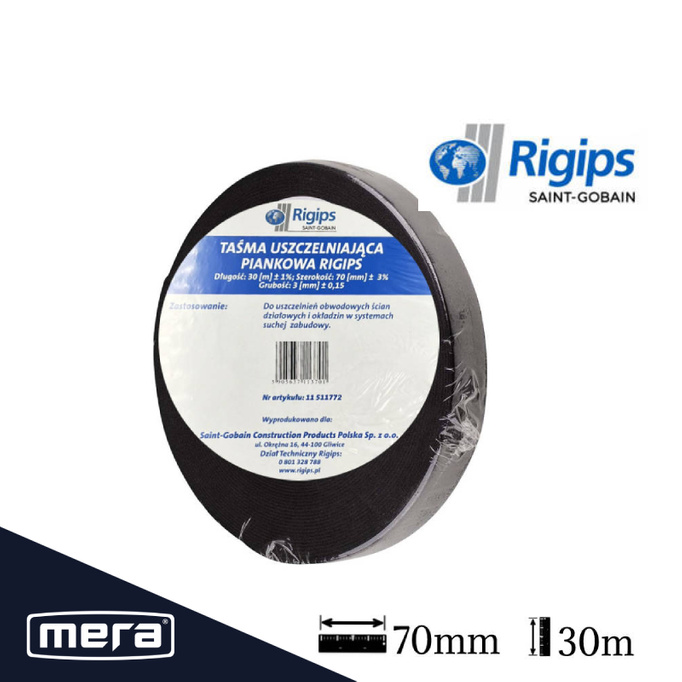 Taśma uszczelniająca piankowa RIGIPS  70mm x 30m 11511772
