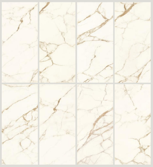 Płytka wielkoformatowa Lea Calacatta Oro Lev ścienno-połogowa mat 120x260 6 mm imitacja marmuru beżowy