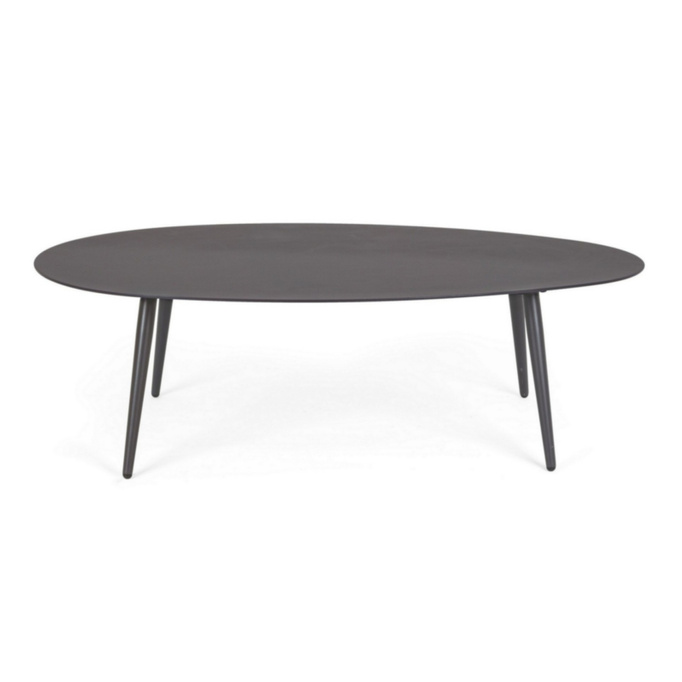 Stolik kawowy ogrodowy owalny BOLZANO Rossano antracytowy 120x75x30 cm 
