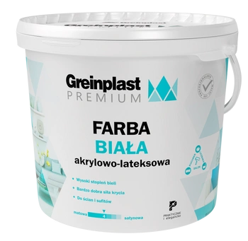 Greinplast farba premium biała akrylowo-lateksowa FPB 10l