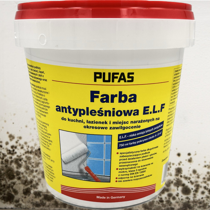 Pufas zestaw biała farba antypleśniowa  0,75L + spray pleśniobójczy 0,25l