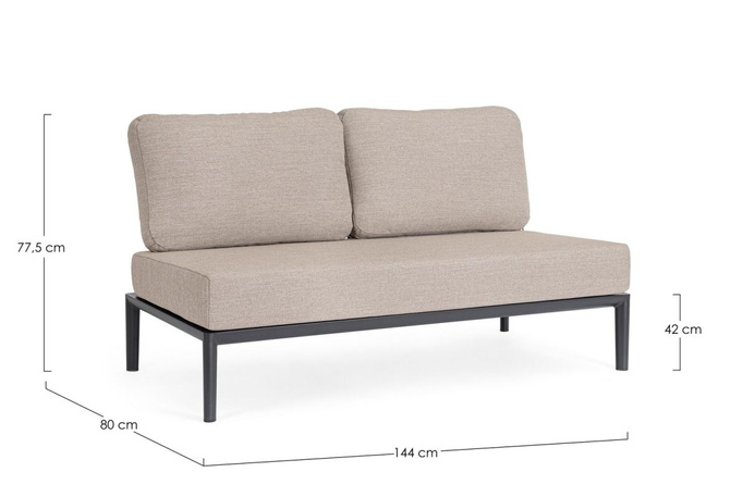Sofa ogrodowa BOLZANO Giacomo aluminium beż/antracyt