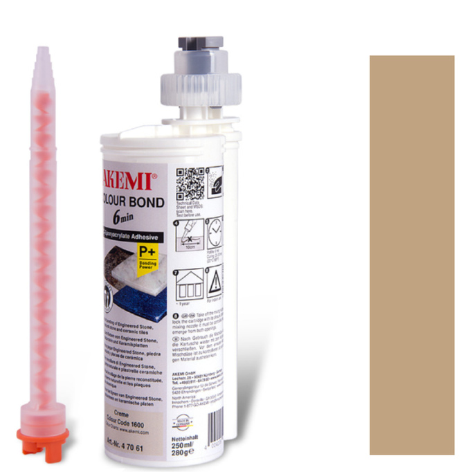 AKEMI COLOUR BOND 6min , KOLOR BEŻOWY CC 1715 47075 żywica , klej do kamienia 250ml / 280g