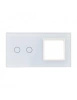 Livolo panel szklany biały podwójny 702G-61 włącznik 2 + gn