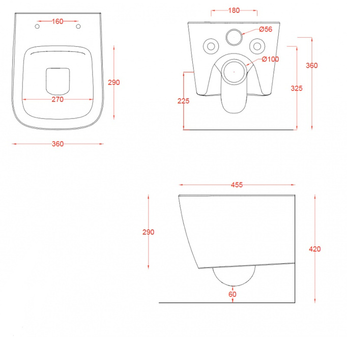 WC Bowl Hanging Art159 White