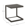 Stolik ogrodowy 40x40cm BOLZANO Kolli aluminium antracyt