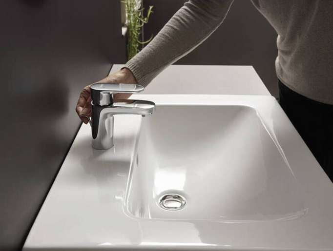 Ecosmart Chrome Standing Washbasin Baterie.